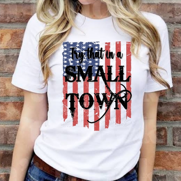 Cactus Moon Graphic Tee - "Try That in a Small Town..." - various s… - Picture 1 of 2